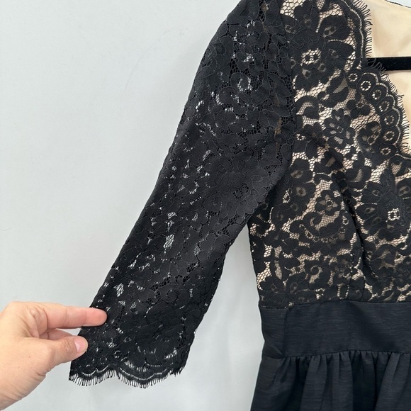 ELIZA J black Lace & faille midi length sexy whimsigoth dress. 8 - Picture 6 of 11